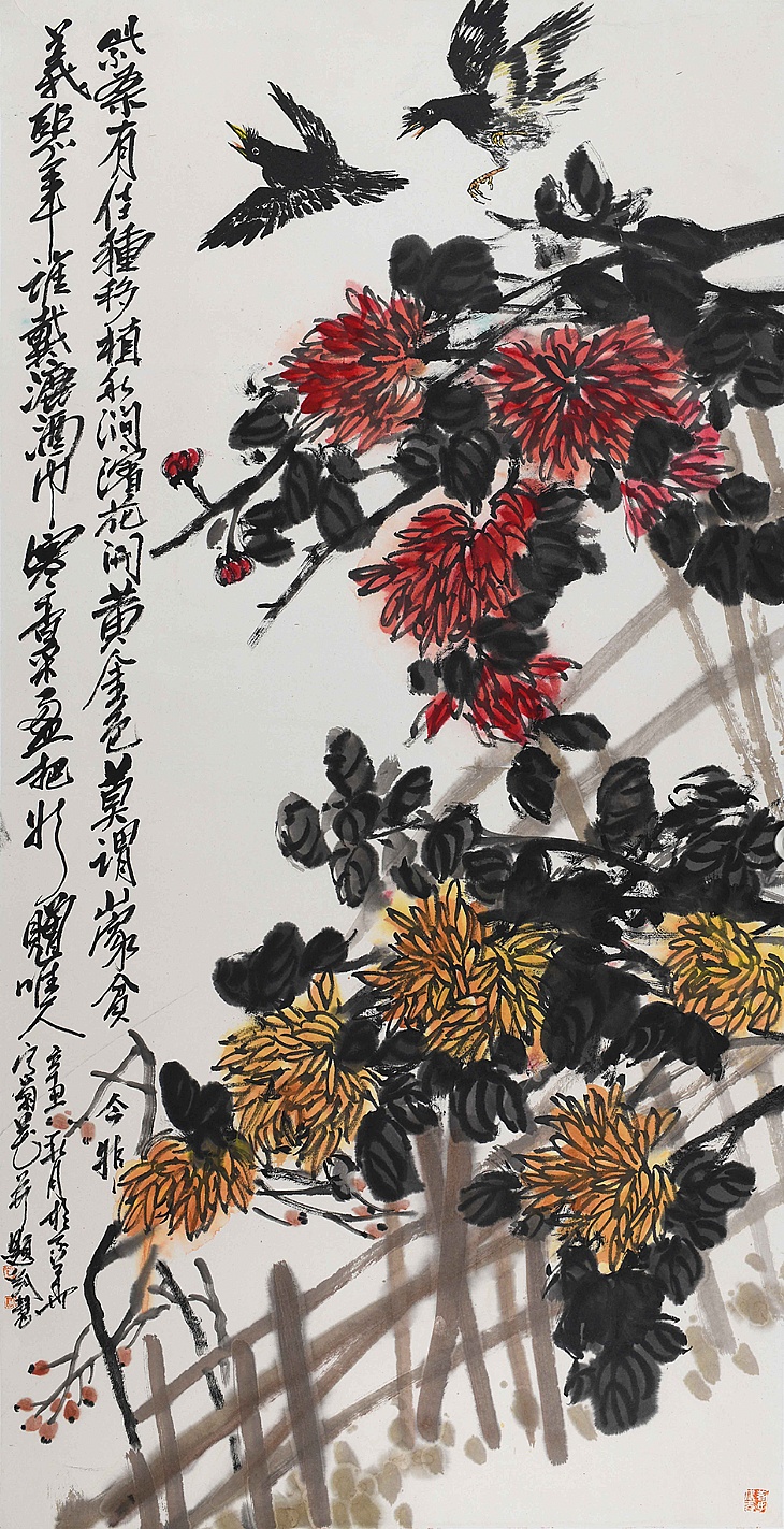 12、《菊韵鸟趣》（已售）