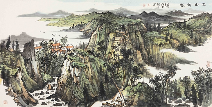 32、《家山新绿》