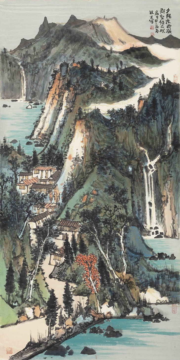 45、《夕阳度西岭，群壑倏已瞑》