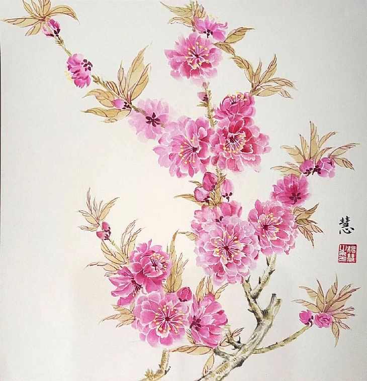 《碧桃春意二》